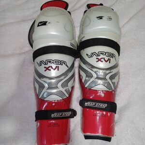 Bauer Vapor XvI Senior 14” Shin Guards Hockey White Odor Free W Straps Bauer SR